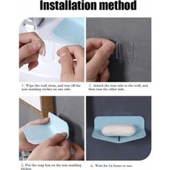 Porte Savon Ventouse Douche Sans Poinçon Porte Savon Douche Drainable Pour Salle De Bain Porte Savon Mural Adhesif Pour La Cuisine. -Wenko || Grohe || HOMCOM Soldes 54067395 5