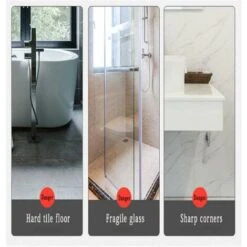 RHAFAYRE Tapis De Douche Antidérapant Antibactérien TPE,75x43 CM Tapis De Bain De Baignoire Tapis De Pied Résistant à La Moisissure Et Lavable En Machine Pour Douche Ou Baignoire,Trou Rond Gris -Wenko || Grohe || HOMCOM Soldes 54251953 5