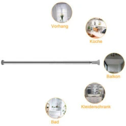 Randaco Barre à Tension De Douche Tringle à Rideaux Sans Perçage Tige Barre Inox Téléscopique 110-200cm Comme Tringle De Douche -Wenko || Grohe || HOMCOM Soldes 56395544 4