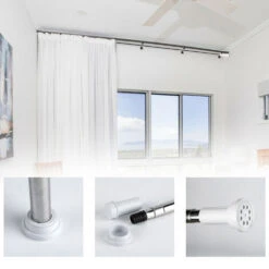 Randaco Barre à Tension De Douche Tringle à Rideaux Sans Perçage Tige Barre Inox Téléscopique 110-200cm Comme Tringle De Douche -Wenko || Grohe || HOMCOM Soldes 56395544 5