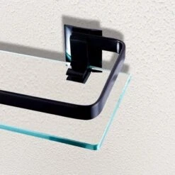 Etagère Murale Salle De Bain En Verre Transparent, Tablette Salle De Bain, Organiseur De Douche Salle De Bain (Noir) -Wenko || Grohe || HOMCOM Soldes 56702865 4