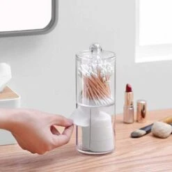 1Pc Acrylique Boite à Coton Boîte De Rangement Ronds Pour Cosmétiques Maquillage Transparent 19X7cm——VEBTles -Wenko || Grohe || HOMCOM Soldes 59315199 4