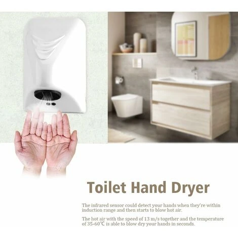 Sèche-mains 600W, Centre Commercial Sèche-mains Public électrique Automatique Capteur Infrarouge Hôtel Sèche-mains à Induction à Grande Vitesse Ménage Commercial(Utiliser Avec Un Adaptateur De Prise) 5 Sèche-mains 600W, Centre Commercial Sèche-mains Public électrique Automatique Capteur Infrarouge Hôtel Sèche-mains à Induction à Grande Vitesse Ménage Commercial(Utiliser Avec Un Adaptateur De Prise) – Image 3