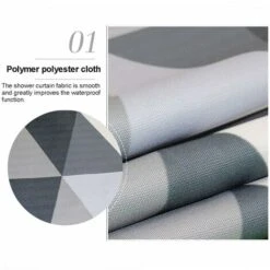 Rideau De Douche 200 X 220 Cm (200 X 220 Cm De Largeur, 220 Cm De Hauteur), Tissu Polyester Imperméable Anti-bactérien, Anti-moisissure, Lavable, Avec 12 Anneaux De Rideau De Douche——VEBTles -Wenko || Grohe || HOMCOM Soldes 59492861 3