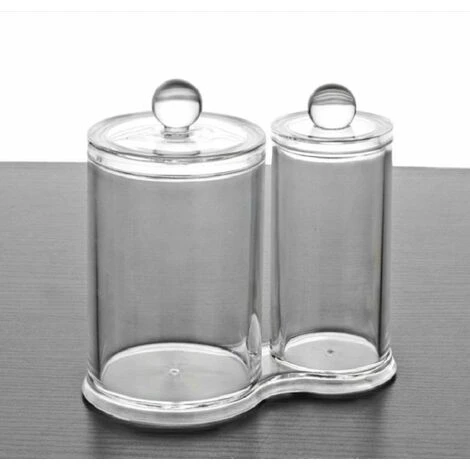 SL.GT Boîte à Coton 2 Cases Ronds Rangement Maquillage Acrylique Transparent Pour Coton Tige Et Coton 6 SL.GT Boîte à Coton 2 Cases Ronds Rangement Maquillage Acrylique Transparent Pour Coton Tige Et Coton – Image 4