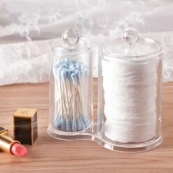 SL.GT Boîte à Coton 2 Cases Ronds Rangement Maquillage Acrylique Transparent Pour Coton Tige Et Coton 11 SL.GT Boîte à Coton 2 Cases Ronds Rangement Maquillage Acrylique Transparent Pour Coton Tige Et Coton -Wenko || Grohe || HOMCOM Soldes 59501136 5