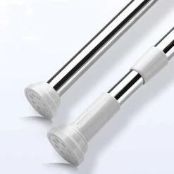 Duschvorhangstange Ohne Bohren 50-80 Cm Ausziehbare Duschvorhangstange Duschvorhangstange Stange Teleskop Edelstahlstange, BR-Vie