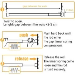 Duschvorhangstange Ohne Bohren 50-80 Cm Ausziehbare Duschvorhangstange Duschvorhangstange Stange Teleskop Edelstahlstange, BR-Vie -Wenko || Grohe || HOMCOM Soldes 59676586 4
