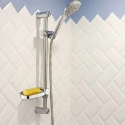 Porte Savon Pour Barre De Douche 22mm, Porte-Savon Douche En ABS Plastique, Support De Savon De Douche -Wenko || Grohe || HOMCOM Soldes 60664353 5