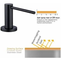 Cisea 500 Ml Distrubuteur De Savon Noir Pompe à Savon Pour Evier De Cuisine 11 Cisea 500 Ml Distrubuteur De Savon Noir Pompe à Savon Pour Evier De Cuisine -Wenko || Grohe || HOMCOM Soldes 60688861 5