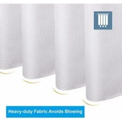 Rideau De Douche Gaufré 180x180CM,rideaux De Douche En Tissu Résistant Avec Tissage Gaufré Rideaux De Douche De Salle De Bain De Qualité Hôtelière -Wenko || Grohe || HOMCOM Soldes 61196338 5
