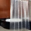 Rideau De Douche Transparent, 180x200cm 3D Rideau Douche Salle De Bain PEVA Anti-moisissure Antibactérien Imperméable Lavable Avec 12 Anneaux Crochets Pour Baignoire, Sans PVC -Wenko || Grohe || HOMCOM Soldes 61310291 1