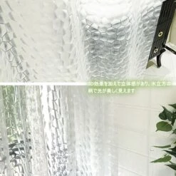 Rideau De Douche Transparent, 180x200cm 3D Rideau Douche Salle De Bain PEVA Anti-moisissure Antibactérien Imperméable Lavable Avec 12 Anneaux Crochets Pour Baignoire, Sans PVC -Wenko || Grohe || HOMCOM Soldes 61310291 4