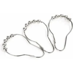 LYCXAMES -- Crochets Anneaux De Rideau De Douche En Acier Inoxydable Chromé -12pcs -Wenko || Grohe || HOMCOM Soldes 63750816 3
