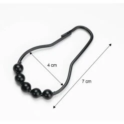 Lot De 12 Crochets De Rideau De Douche Avec Système Coulissant En Acier Inoxydable Pour Tringle De Douche De Salle De Bain (noir) -Wenko || Grohe || HOMCOM Soldes 65503356 3