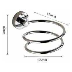 Support De Sèche-cheveux, Support De Sèche-cheveux En Acier Inoxydable Pour Outils De Soin Des Cheveux, Support Mural Chromé Pour Salle De Bain, Chambre à Coucher, Salon De Coiffure, Salon De Coiffure -Wenko || Grohe || HOMCOM Soldes 65504044 2