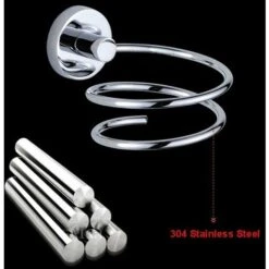 Support De Sèche-cheveux, Support De Sèche-cheveux En Acier Inoxydable Pour Outils De Soin Des Cheveux, Support Mural Chromé Pour Salle De Bain, Chambre à Coucher, Salon De Coiffure, Salon De Coiffure -Wenko || Grohe || HOMCOM Soldes 65504044 5