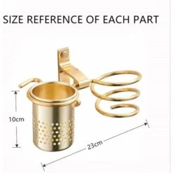 Porte-sèche-cheveux Avec Porte-gobelets Étagère De Soufflage Support Mural En Métal Étagère De Rangement Pour Salle De Bain Or 10 Porte-sèche-cheveux Avec Porte-gobelets Étagère De Soufflage Support Mural En Métal Étagère De Rangement Pour Salle De Bain Or -Wenko || Grohe || HOMCOM Soldes 65506943 4