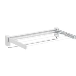WENKO Séchoir Linge Mural Butterfly, étendoir Mural Pliable Gain De Place, Usage Intérieur, Longueur étendage 3,5m, Acier Chromé, 70x36x10,5 Cm, Brillant - Blanc