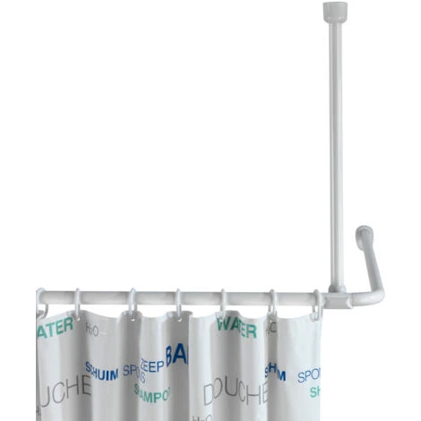 WENKO Support Barre De Douche, Support Plafond Pour Barre De Douche Et De Baignoire, Compatible Barre De Douche Ø 2 / 2,5 Cm, à Percer, Matériel De Fixation Inclus, Aluminium - Plastique, 57 Cm, Blanc 3 WENKO Support Barre De Douche, Support Plafond Pour Barre De Douche Et De Baignoire, Compatible Barre De Douche Ø 2 / 2,5 Cm, à Percer, Matériel De Fixation Inclus, Aluminium - Plastique, 57 Cm, Blanc