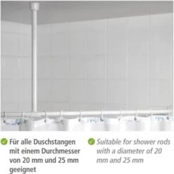 WENKO Support Barre De Douche, Support Plafond Pour Barre De Douche Et De Baignoire, Compatible Barre De Douche Ø 2 / 2,5 Cm, à Percer, Matériel De Fixation Inclus, Aluminium - Plastique, 57 Cm, Blanc 10 WENKO Support Barre De Douche, Support Plafond Pour Barre De Douche Et De Baignoire, Compatible Barre De Douche Ø 2 / 2,5 Cm, à Percer, Matériel De Fixation Inclus, Aluminium - Plastique, 57 Cm, Blanc -Wenko || Grohe || HOMCOM Soldes 6578378 4