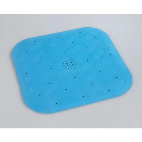 WENKO Tapis De Douche, Tapis Salle De Bain Antidérapant Avec évacuation Eau, Caoutchouc Naturel, 45 X 45 Cm, Bleu 6 WENKO Tapis De Douche, Tapis Salle De Bain Antidérapant Avec évacuation Eau, Caoutchouc Naturel, 45 X 45 Cm, Bleu – Image 4