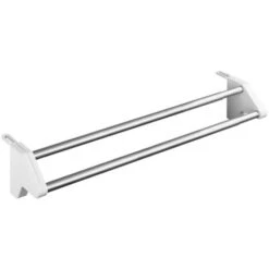 WENKO Etendoir Radiateur Twin, Séchoir à Linge Radiateur, Longueur D'étendoir 110 Cm, Aluminium, 60x13x11,5 Cm, Gris