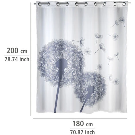 WENKO Rideau De Douche Antimoisissure Astera Comfort Flex, Rideau De Douche Original, Lavable En Machine Et Waterproof, 10 Anneaux Rideau De Douche Intégrés, Polyester, 180x200 Cm, Gris - Blanc 6 WENKO Rideau De Douche Antimoisissure Astera Comfort Flex, Rideau De Douche Original, Lavable En Machine Et Waterproof, 10 Anneaux Rideau De Douche Intégrés, Polyester, 180x200 Cm, Gris - Blanc – Image 4
