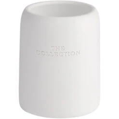 WENKO Gobelet Salle De Bain, Porte Brosse à Dent, The Collection, Polyrésine, Ø 8x10 Cm, Blanc