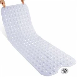 TAPIS DE BAIGNOIRE ANTIDÉRAPANT - Tapis De Baignoire Extra Long Avec Grande Ventouse Et Trous De Drainage Tapis De Douche Antidérapant Lavable En Machine-BDD