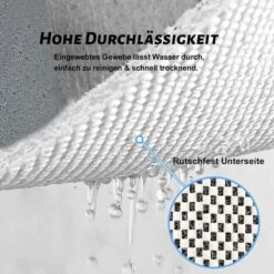 Tapis De Douche Antidérapant, Tapis De Bain De Sécurité Confort Doux Avec Trous De Drainage, Tapis De Douche De Massage En PVC Luffa Pour Zones Humides, Séchage Rapide (gris, 60 X 60 Cm) -Wenko || Grohe || HOMCOM Soldes 66998449 4