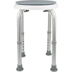 Aqrau Tabouret De Douche Pivotant à 360°,Tabouret De Douche Rond Hauteur Réglable, Pieds Antidérapants, Sûr Et Stable -Wenko || Grohe || HOMCOM Soldes 67264385 3