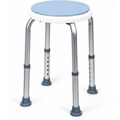 Aqrau Tabouret De Douche Pivotant à 360°,Tabouret De Douche Rond Hauteur Réglable, Pieds Antidérapants, Sûr Et Stable -Wenko || Grohe || HOMCOM Soldes 67264385 5
