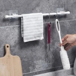 Lot De 4 Crochets Auto-adhésifs Pour Tringle à Rideau, Clip De Support Pour Crochet De Rideau De Salle De Bain De Cuisine (transparent)-BDD -Wenko || Grohe || HOMCOM Soldes 67579765 4