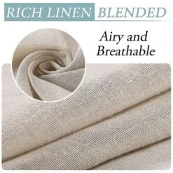 1pc Rideaux En Lin D'extérieur Pour Cour Imperméables, Auto-adhésifs Amovibles, Naturels (52 84 )-BDD -Wenko || Grohe || HOMCOM Soldes 67579822 5