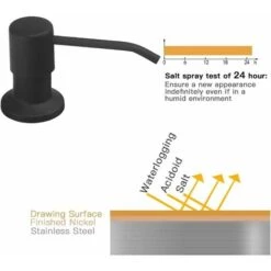 RHAFAYRE 500 Ml Distrubuteur De Savon Noir Pompe à Savon Pour Evier De Cuisine -Wenko || Grohe || HOMCOM Soldes 67643758 3