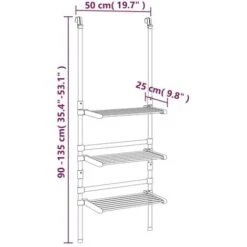 Séchoir à Linge Suspendu à 3 Niveaux Aluminium VidaXL -Wenko || Grohe || HOMCOM Soldes 67894033 3