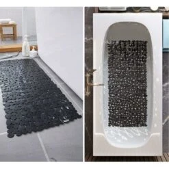 GP Tapis De Douche Antiderapant, Tapis De Douche Rectangle Antidérapant Pebbles, Avec Ventouses Antiderapant Tapis,Tapis De Bain Ou De Douche Antifongique 88X40cm(Noir) -Wenko || Grohe || HOMCOM Soldes 69013642 5