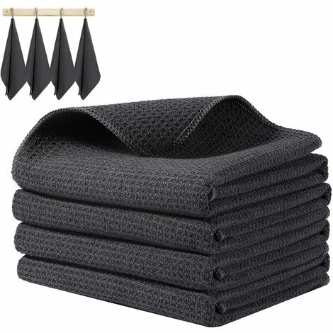 Lot De 4 Torchons Kitchen 40 X 40cm Gris 3 Lot De 4 Torchons Kitchen 40 X 40cm Gris