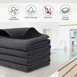 Lot De 4 Torchons Kitchen 40 X 40cm Gris 9 Lot De 4 Torchons Kitchen 40 X 40cm Gris -Wenko || Grohe || HOMCOM Soldes 69125212 3