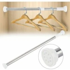 KAEJYIUT-Barre De Fixation Réglable Pour Rideau De Douche Sans Percer, Tringle De Douche Antidérapante Télescopique En Acier Inoxydable 50-80cm, -Wenko || Grohe || HOMCOM Soldes 69265813 3