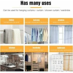 KAEJYIUT-Barre De Fixation Réglable Pour Rideau De Douche Sans Percer, Tringle De Douche Antidérapante Télescopique En Acier Inoxydable 50-80cm, -Wenko || Grohe || HOMCOM Soldes 69265813 5