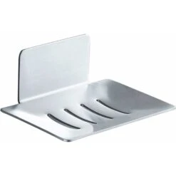 Héloise Porte-Savon Mural, Porte-Savon Adhésif De Douche, Métal Boite A Savon Etagere Sans Perçage Pour Salle De Bain, Cuisine Porte Eponge Argent