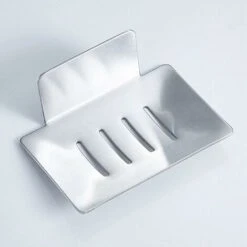 Héloise Porte-Savon Mural, Porte-Savon Adhésif De Douche, Métal Boite A Savon Etagere Sans Perçage Pour Salle De Bain, Cuisine Porte Eponge Argent -Wenko || Grohe || HOMCOM Soldes 69597241 3