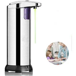 GDRHVFD Distributeur De Savon Automatique Avec Distributeur De Savon Sans Contact En Acier Inoxydable Avec Capteur De Mouvement Infrarouge Socle étanche Interrupteur Réglable -Wenko || Grohe || HOMCOM Soldes 69610596 3