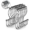 Lot De 12 Crochets De Rideau De Douche En Acier Inoxydable Antirouille Avec Double Crochet Coulissant Anti-chute Pour Rideau De Douche De Salle De Bain (chromé)