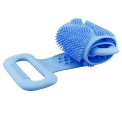 GP Serviette De Bain En Silicone Brosse Exfoliante Améliore La Circulation Sanguine Réduction De La Cellulite Brosse De Massage Douche 70 Cm Bleu