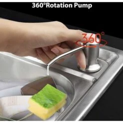 Distributeur Savon Liquide Encastrable Avec Bouteille 300ML, Distributeur Savon De Mousse Evier, Distributeur Liquide Vaisselle Cuisine, Distributeur De Détergent En Acier Inoxydable Pour Bains——Oi-FR -Wenko || Grohe || HOMCOM Soldes 71043278 3