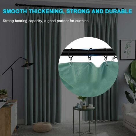 40 Anneaux De Rideaux Noirs Avec œillets Pour Tringles à Rideaux (anneaux De Rideaux De 1,5 "(environ 3,8 Cm)) 4 40 Anneaux De Rideaux Noirs Avec œillets Pour Tringles à Rideaux (anneaux De Rideaux De 1,5 "(environ 3,8 Cm)) – Image 2