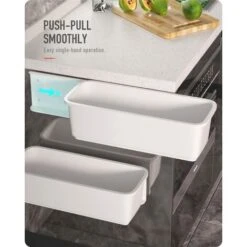 Organisateurs De Panier D'armoire De Cuisine,Glissez Les Tiroirs De Rangement En Plastique,sous L'évier,organisateur Du Meuble, Tiroir Coulissant Pour Cuisine,salle De Bain Undersink(blanc) -Wenko || Grohe || HOMCOM Soldes 71066985 3